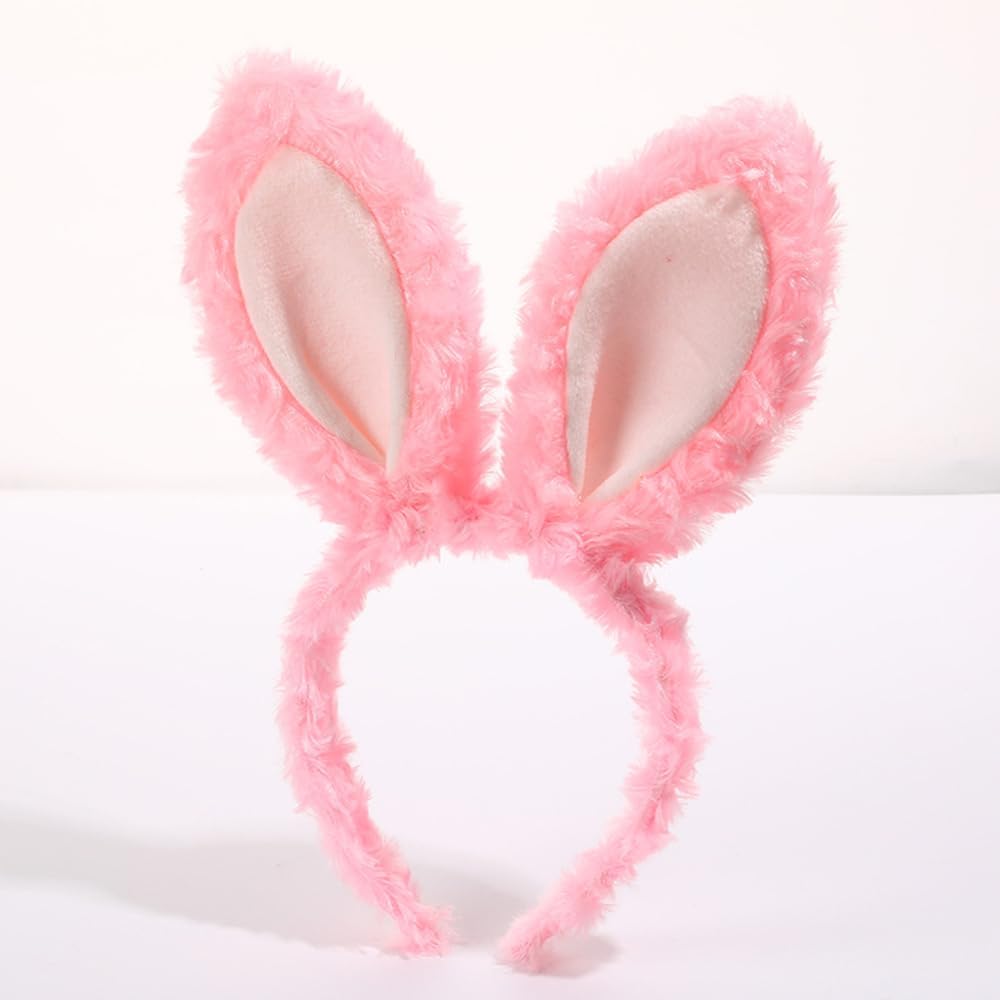 Xansema Women Girls Plush Bunny Headband Cute Rabbit Ear Hairband Halloween Cosplay Costume Party Headwear (A-Yellow)