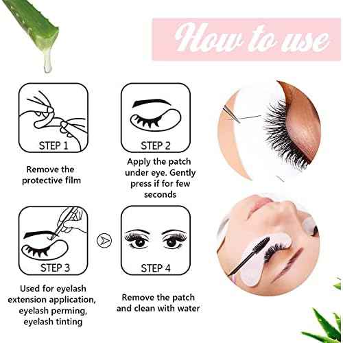 100 Pairs GreenLife Natural Hydrogel Eye Gel Pads - Collagen and Aloe Vera Patches for Under Eyes - Eyelash Extension Kit