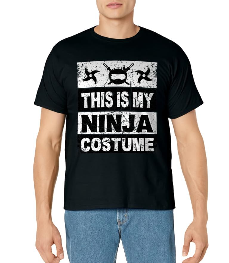 Retro Ninja Costume Shirt Halloween For Boy Kids Men T-Shirt