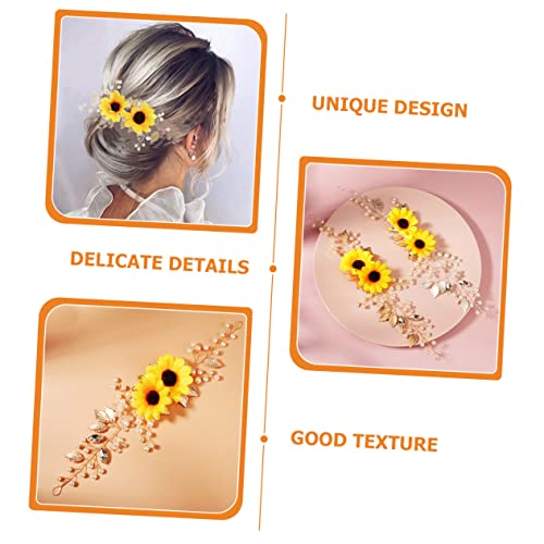 Beavorty Sunflower Headband Sun Flower Headband Hair Accessories Silk Cloth Bride Delicate Flowers Headband