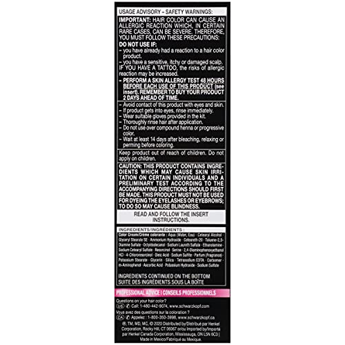 Schwarzkopf Color Ultime 1.1 Raven Black Hair Dye, Permanent Intense Black with Diamond Brilliance, Fade-Resistant, Covers Grays, All Hair Textures