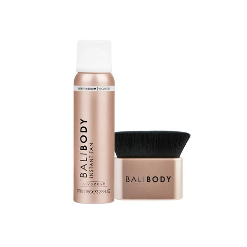 Bali Body Instant Tan Spray Bundle - Light to Medium Flawless Bronzed Finish + Reusable Brush | Vegan & Cruelty-Free