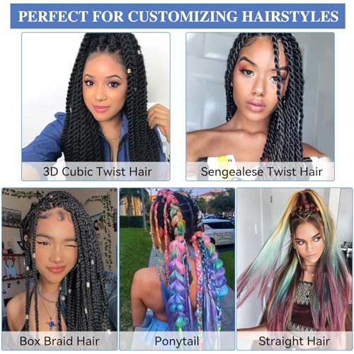 HAIRCUBE Red Braiding Hair 24 Inch 6 Packs Pre Stretched Box Braids Colorful Twist Braiding Hair Extensions Synthetic Crochet Braiding (Red)