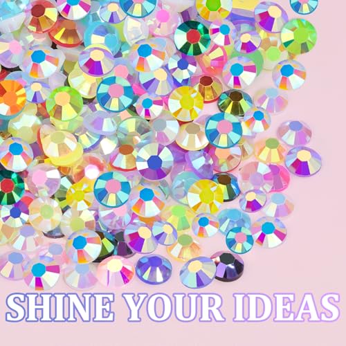 16000Pcs Resin Rhinestones for Crafting, Gold Non Hotfix Flatback Gems, Bedazzling Crystal with 3Pcs 10ml B7000 Jewelry Glue for DIY Crafts Clothing Tumblers Shoes Fabric Nail Art