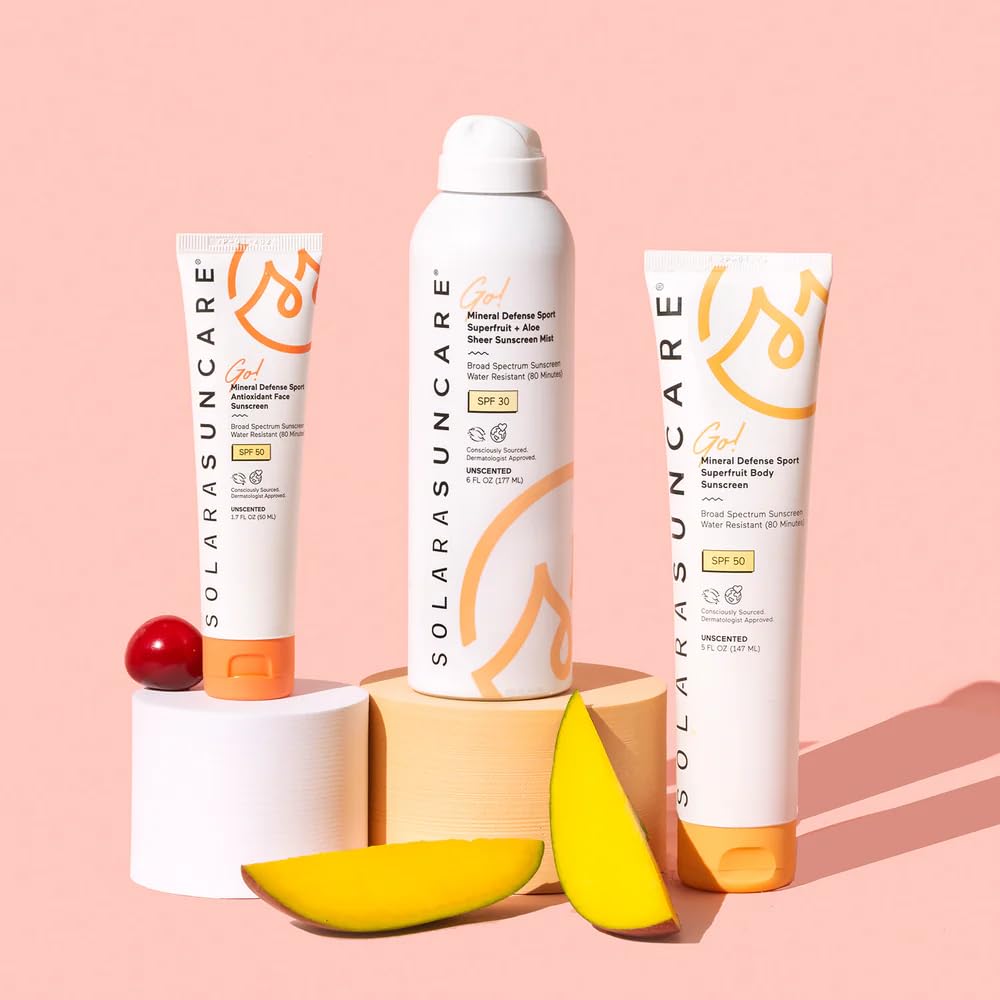 Solara Suncare Mineral Defense SPORT Face Sunscreen SPF 50 - EWG Verified, Vegan, Unscented, Water Resistant (1.7 fl oz | 50 ml)