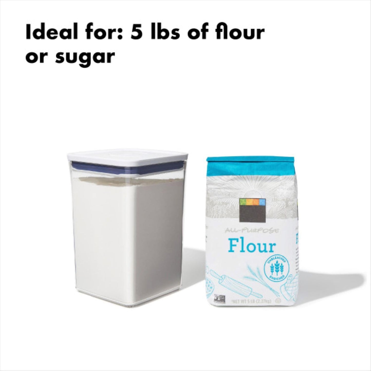 OXO Good Grips POP Container - Airtight Food Storage - Small Square Tall 2.3 Qt Ideal for spaghetti, linguini and lasagna