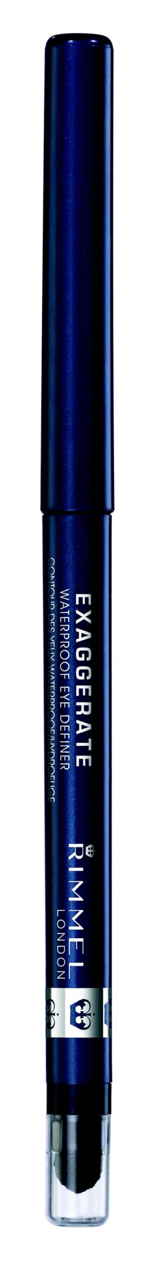 Rimmel London Exaggerate Waterproof Eye Definer Eyeliner, Highly Pigmented, Long-Wearing, Built-In Smudger, 230, Deep Ocean, 0.01oz