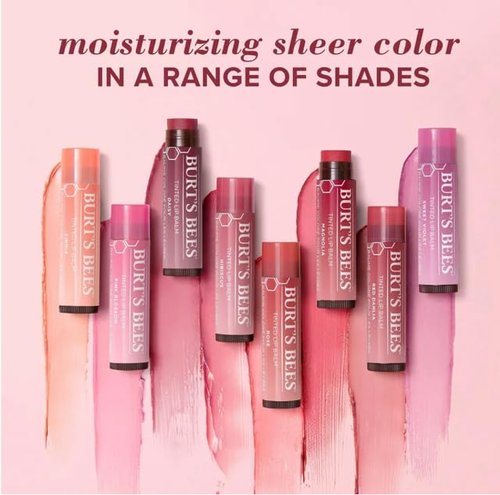 Burt's Bees Tinted Lip Balm Set - Nourishing Color in Red Dahlia, Hibiscus & Zinnia