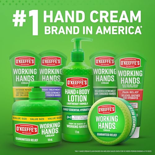 O'Keeffe's Hand and Body Lotion with Glycerin and Shea Butter - 12 oz Pump (1 Pack) - Daily Essential Hydration, Heals & Relieves Extremely Dry Skin