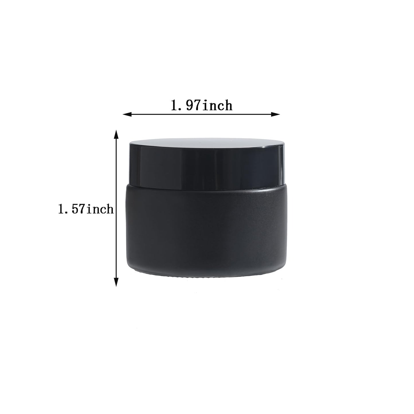 OverNews 4PCS 1oz Glass Jar, Empty Small Cosmetic Lotion Containers,with Inner Liners,Black Lid, Spatula (Black)
