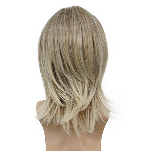 Aimole Blonde Straight Wig Synthetic Hair For Men Cosplay Halloween Medium Long Wigs