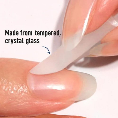 LONDONTOWN Double-Sided Glass Cuticle Pusher - Dual-Ended Nail Cleaner & Cuticle Remover Tool for Manicure & Pedicure