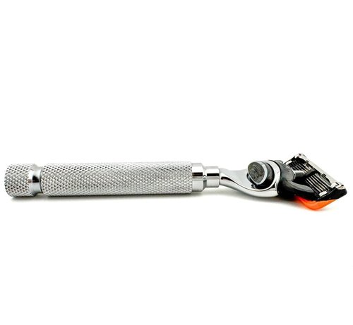 Parker 5-Blade Razor Handle - Compatible with Gillette® Fusion® Cartridges | Weighted Metal Design for Smooth, Tug-Free Shaving