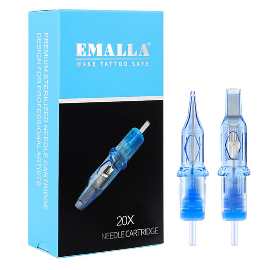 Tattoo Cartridges Needles, 20Pcs Tattoo Needles #10 Bugpin 3 Round Liner with Membrane Disposable Cartridges Tattoo Needles Long Taper for Permanent Makeup Tattoo Supplies (1003RLL)
