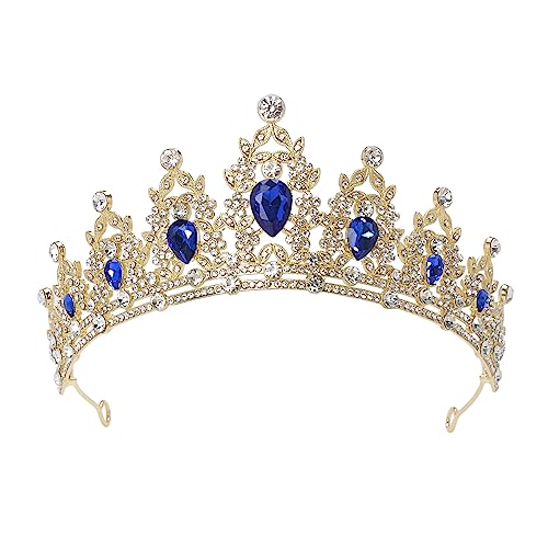 S SNUOY Crystal Tiaras and Crowns for Women Royal Blue Headband Princess Crowns for Birthday Wedding Prom Pageant Party Hat