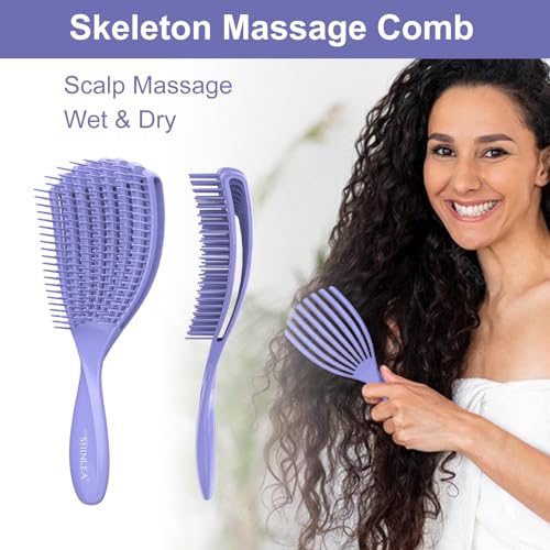 SHINLEA Detangler Brush for Curly Hair, Hairbrush for Wet Dry Thick Thin, Easily Comb Through Curl Hair and Reduces Breakage, Curly Brush for Women Men Kid (Pink)
