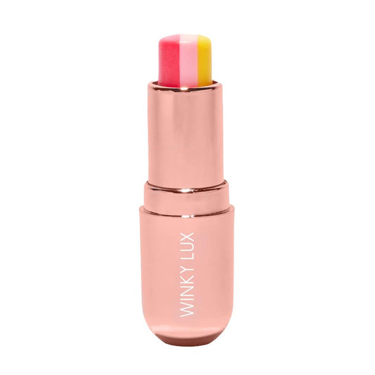 Winky Lux Pink Lemonade Tri-Color Tinted Lip Balm – Lip Care with Jojoba Oil & Vitamin E, Sheer Tint, Juicy Citrus Scent, Softens and Hydrates Dry Lips
