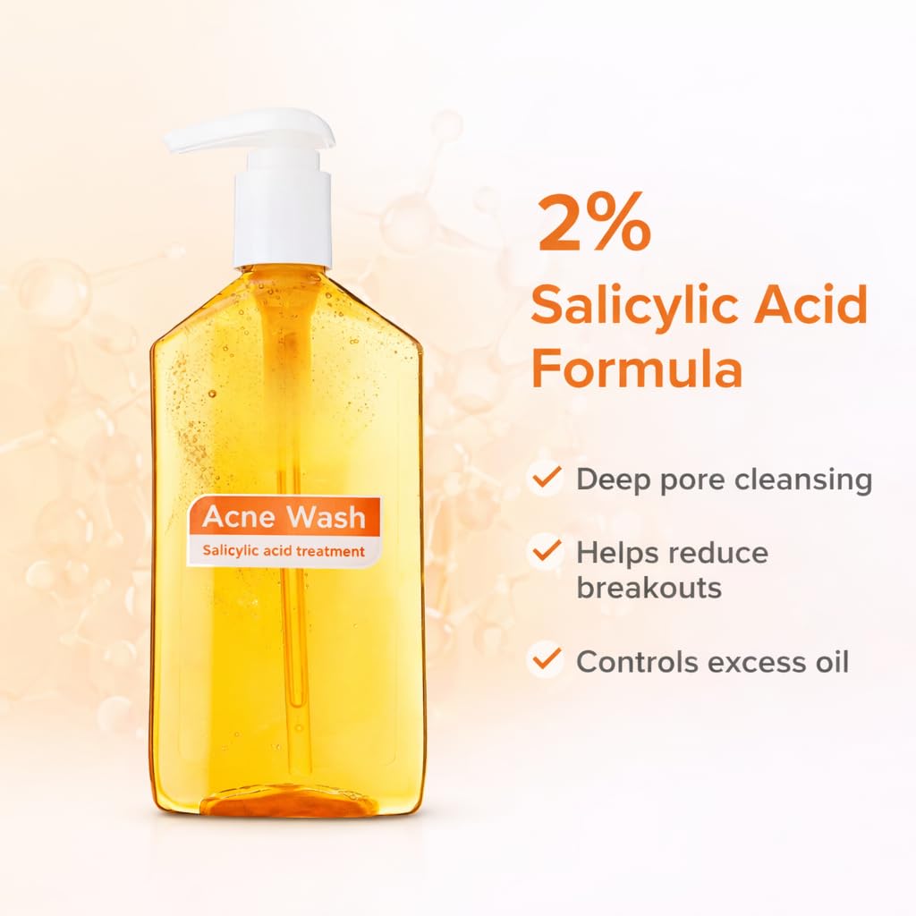 Skiennix Acne Face Wash - Salicylic Acid Foaming Cleanser for Oily Skin | Deep Pore Clarifying, 9.1 fl oz