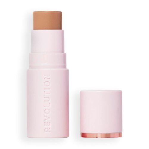 Revolution Beauty London Skin Silk Bronzer Stick - Buildable Cream-to-Powder Formula, Vegan, Fair Sand, 0.15 oz