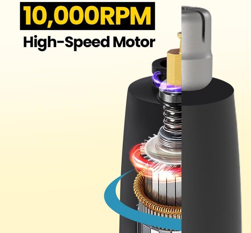 Gorilla Technique Nose Ear Hair Trimmer for Men, 10,000RPM 2 in 1 Nose & Eyebrow, USB-C Rechargeable Battery, Waterproof Heads, Korean, 2 Heads