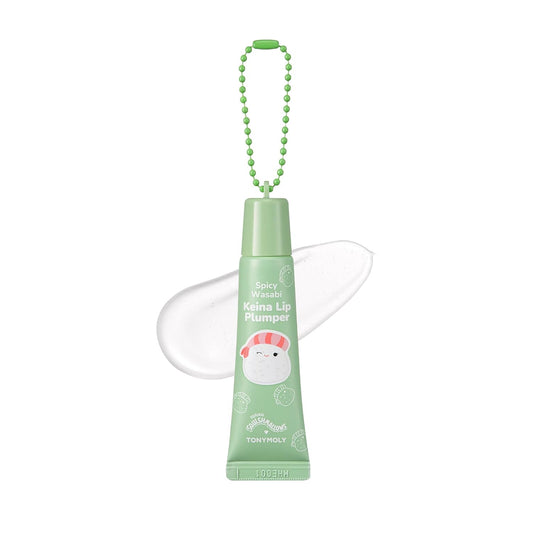 TONYMOLY Keina Keychain Lip Gloss - Spicy Wasabi Sheer Hydrating Formula, 11ml | Plumping & Non-Sticky Shine