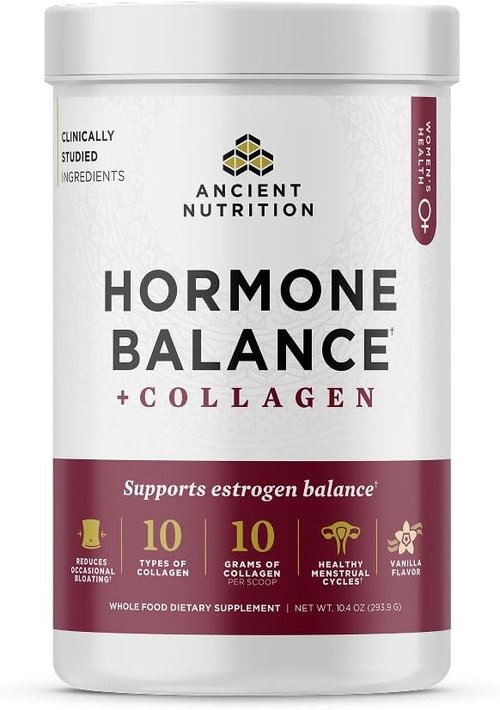 Ancient Nutrition Collagen Powder Supplement - Hormone Balance & Energy Boost, Vanilla, 25 Servings