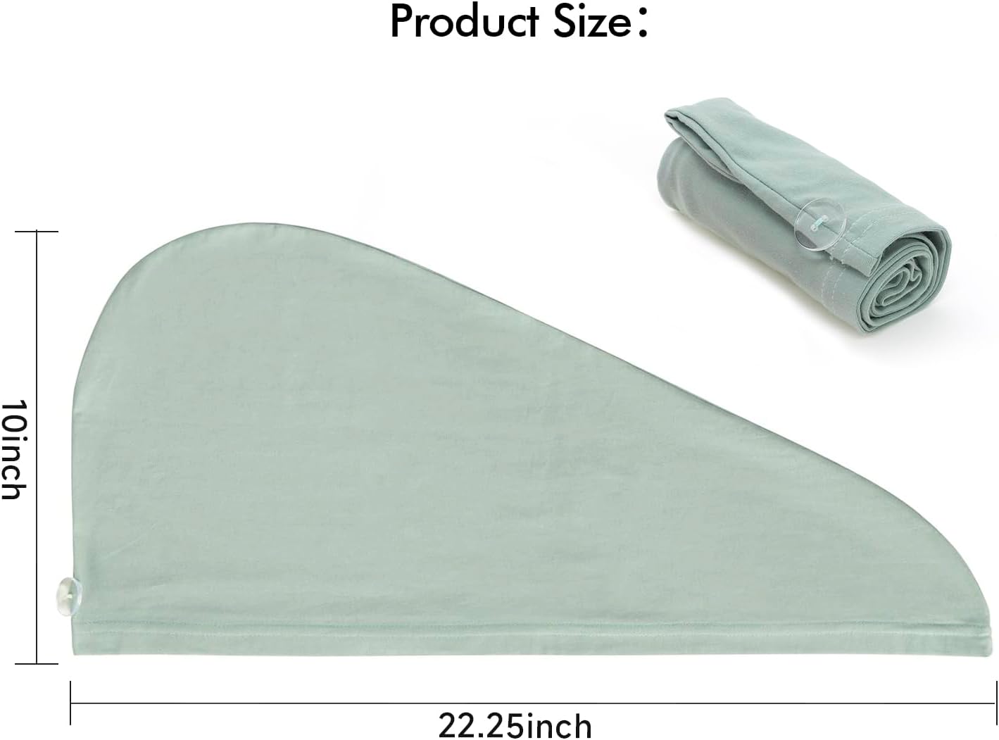 Skiennix Hair Drying Turban - Frizz-Free, Soft & Lightweight Wrap for Long Hair | Sage Color