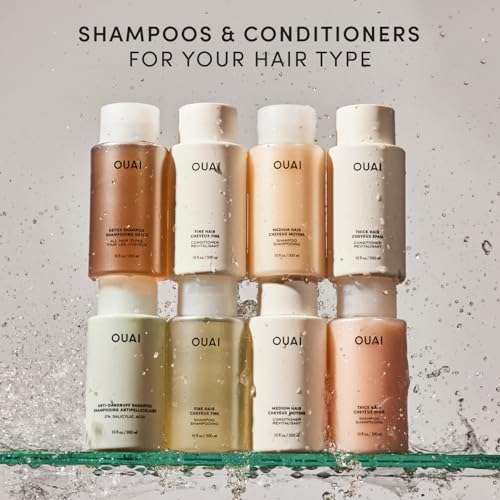 OUAI Fine Hair Shampoo - Biotin Thickening Shampoo for Flat, Thin Hair - Volumizing & Strengthening Keratin & Chia Seed Oil for Women & Men - Lightweight, Color-Safe, Sulfate Free, 10 Oz