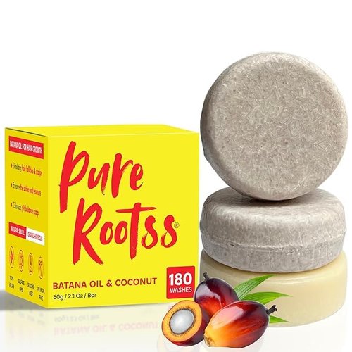 Batana Oil Shampoo and Conditioner Bar Set 3- Natural Solid Hair Growth Shampoo Soap Bars Set for Women with Straight, Curly Hair for Thinning, Hair Loss, Regrowth, Thickening