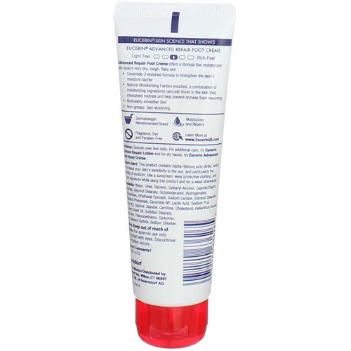 Eucerin Intensive Repair Foot Cream - Deep Moisturizing Formula | 3 Oz (Pack of 2)