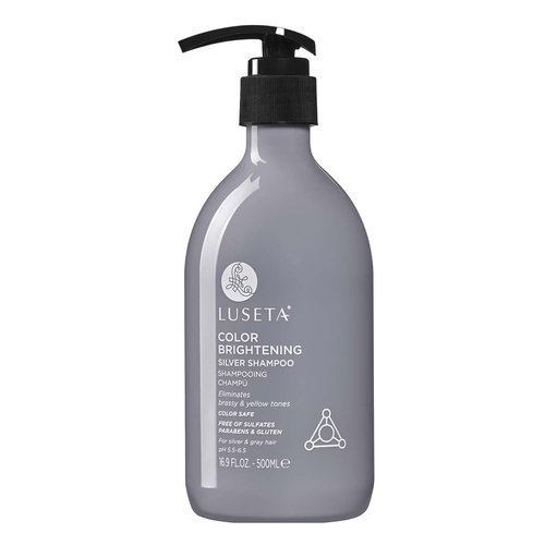 Luseta Color Brightening Shampoo for Silver & Gray Hair - Eliminates Brassiness, Moisturizes & Adds Shine (16.9oz)