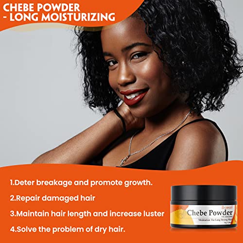 Brzeaf African Organic Chebe Powder Promotes Hair Growth - Super Moisturizing, Deter Hair Breakage & Deep Conditioning - 100% Natural ingredients