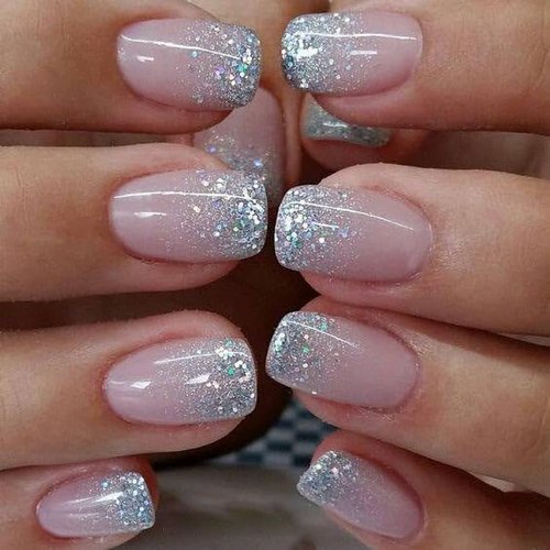 Curvlife 30pcs Short Press On Nails, Shining Stick on Fake Nails Design Glossy Acrylic Nails Tips Glue on Nails For Women False Nail Kit With Nail Glue