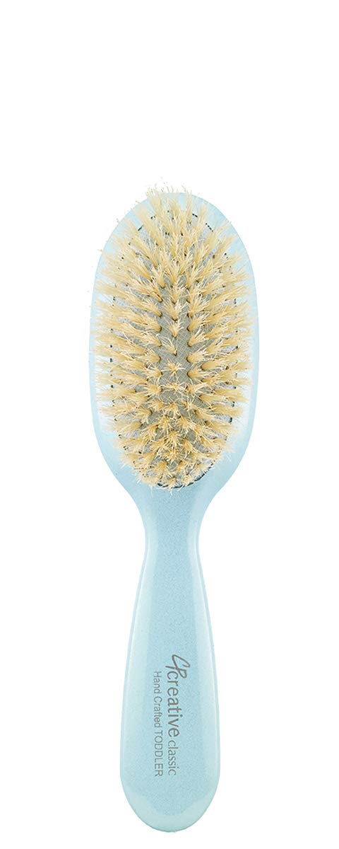 Creative Hair Tools | Classic Baby & Toddler Gentle Boar Bristle Hair Brush - Blue Color