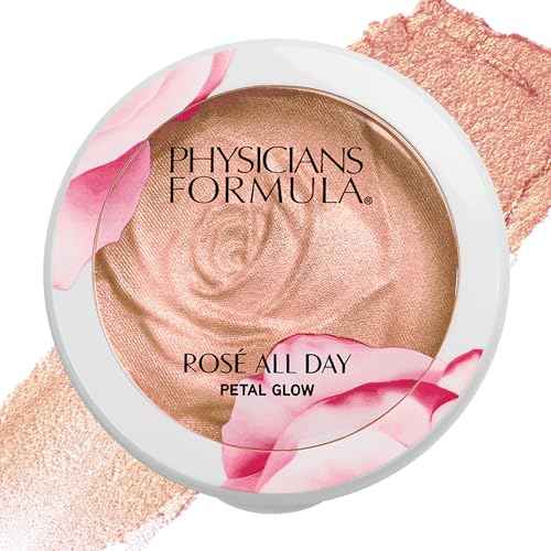 Physicians Formula Ros? All Day Highlighter Blush Face Powder, Shimmer Petal Glow, Pink Soft Petal, Dermatologist Tested, Clinicially Tested