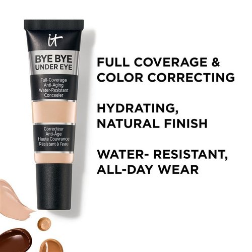 IT Cosmetics Bye Bye Under Eye Concealer - Water-Resistant, 24-Hour Full Coverage for Dark Circles - 0.4 fl oz