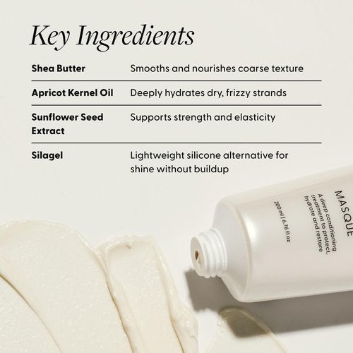 Arey Masque Deep Conditioner - Deep Hydration Hair Mask for Medium to Coarse Hair | Reduces Breakage & Tames Frizz | Vegan, Silicone-Free (6.76 Fl Oz)