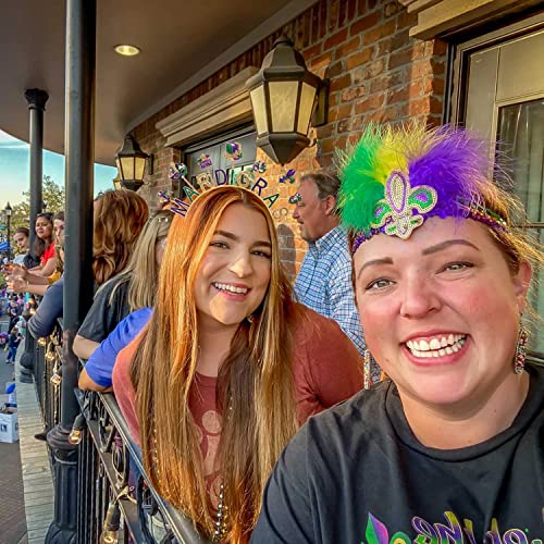 CEALXHENY Mardi Gras Headbands for Women (Mardi Gras A)