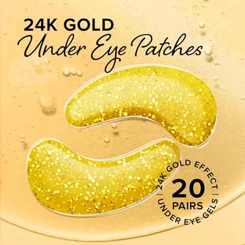 MAREE 24k Gold Under Eye Gels for Dark Circles and Puffiness - Collagen & Hyaluronic Acid Skincare Gel Pads - Gold Eye Patches for Puffy Eyes and Dark Circles - Under Eye Masks - Travel Essentials