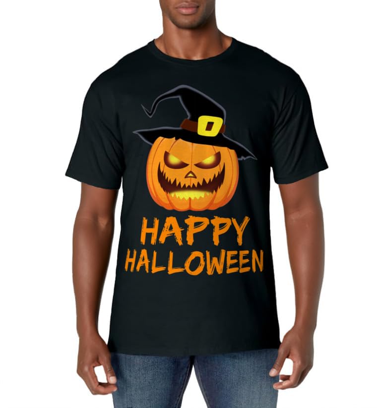 Funny Pumpkin Happy Halloween Costume Men Women Boys Girls T-Shirt