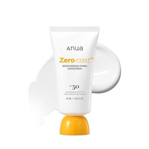 Anua Zero-Cast Moisturizing Sunscreen SPF 50 - Glow-Enhancing, Oil-Free Formula with Hyaluronic Acid & Niacinamide | 1.69 fl oz