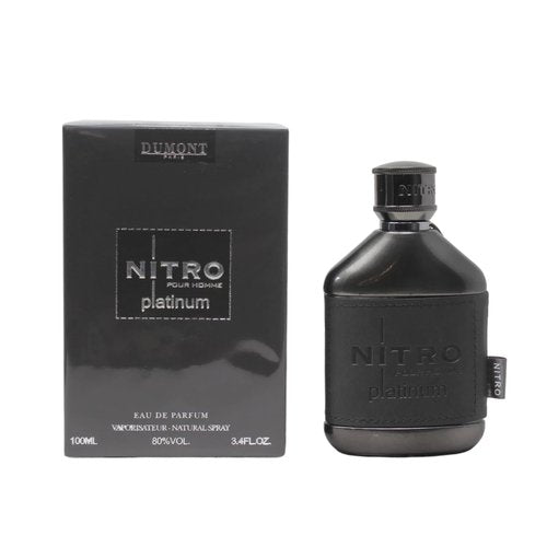 Dumont Nitro Platinum 3.4 Fl Oz Eau De Parfum for Men – Fruity Amber Fragrance – Luxurious Long Lasting Scent