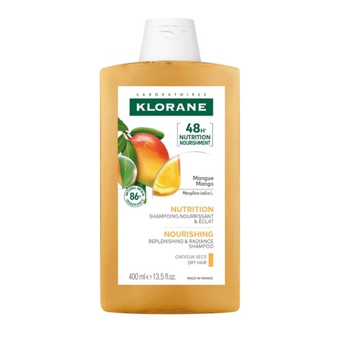 Klorane Nourishing Shampoo - Mango Butter Infused Formula | 13.5 oz for Soft, Hydrated Hair