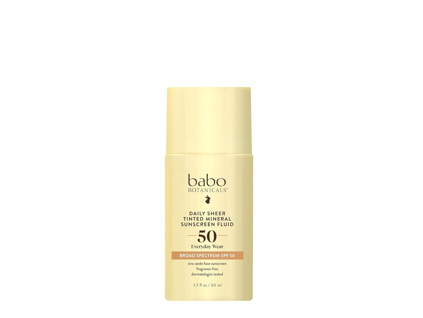 Babo Botanicals Daily Sheer Tinted Mineral Sunscreen SPF 50 - Natural Zinc Oxide - Fragrance-Free - Lightweight Face Formula