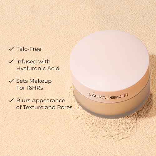 Laura Mercier Translucent Loose Talc-Free Setting Powder Ultra-Blur: Hyaluronic Acid Infused, Natural & Blurring Finish, Long Lasting, 4 Shades, Holiday Gift Set