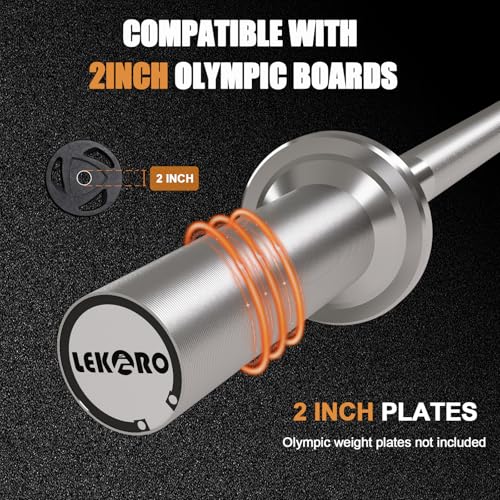 Olympic Barbell Bar 4FT, 350LB EZ Curl or Straight Weight Lifting Bar, Fits 2-Inch Olympic Plates, Rotating Sleeves, 2 Spring Collars, Knurled Strength Training Bar for Home Gym