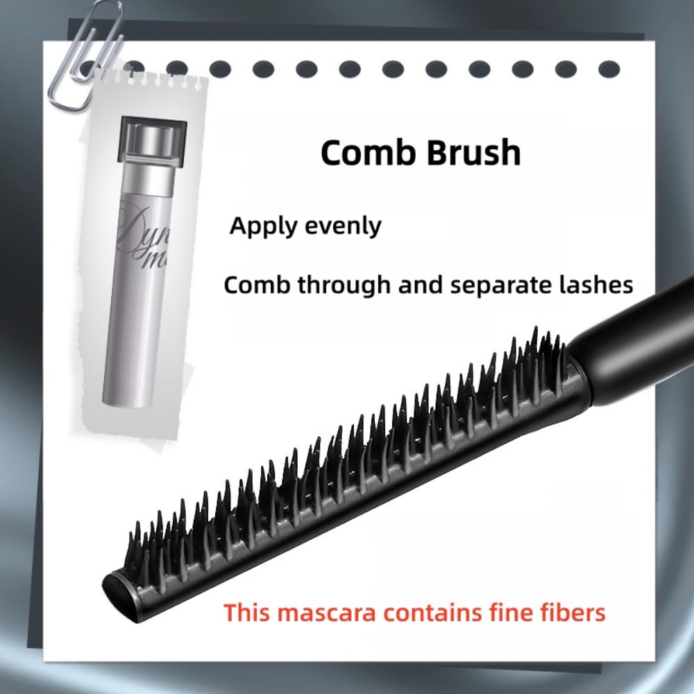 Skiennix Black Mascara - Comb Brush for Defined, Clump-Free Lashes | Waterproof, Volume & Lengthening