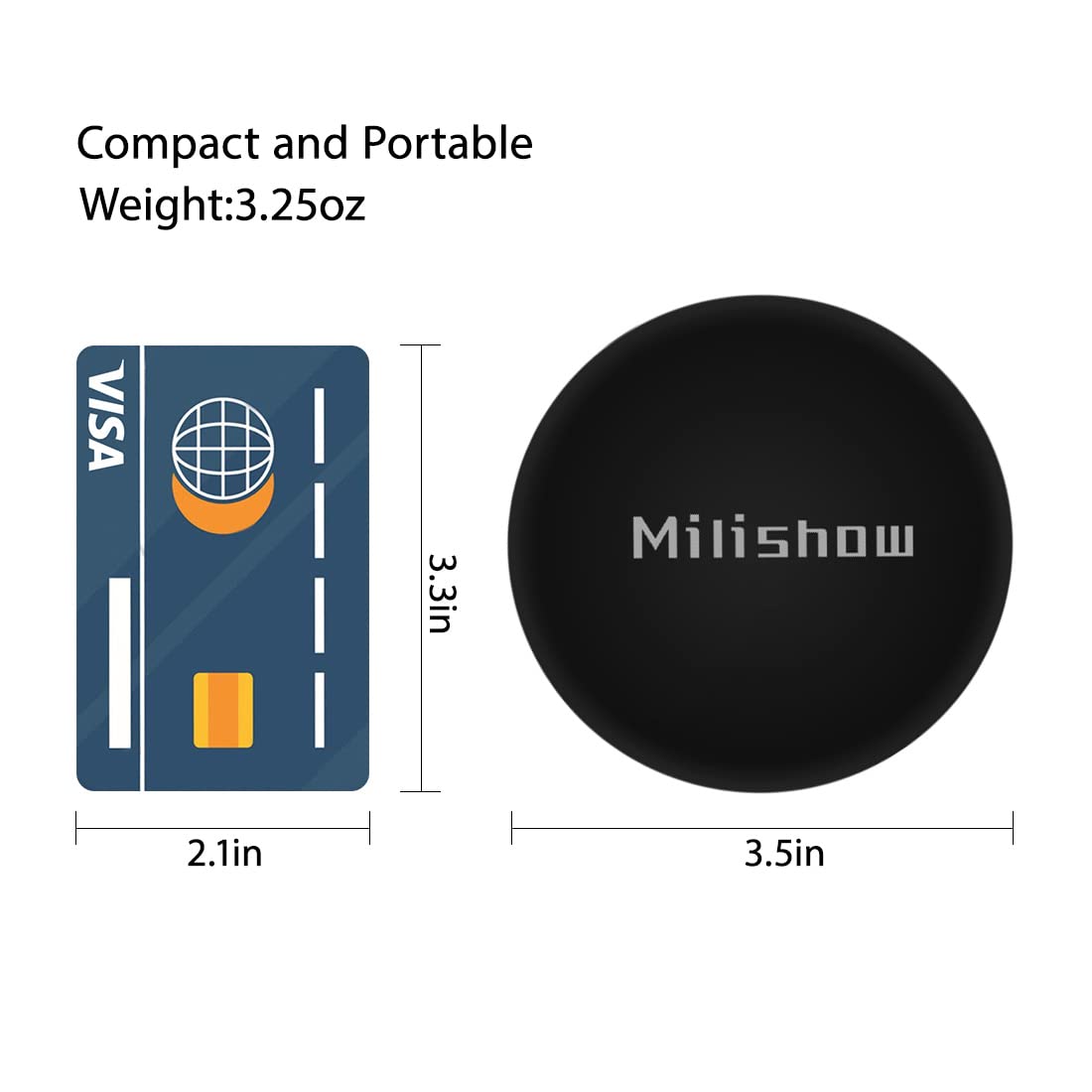 Milishow Compact Mirror with LED Light,1x/10x Magnifying Rechargeable Mirror,3.5in, Dimmable Travel Mirror for Purse,Pocket,Handheld 2-Sided Makeup Mirror