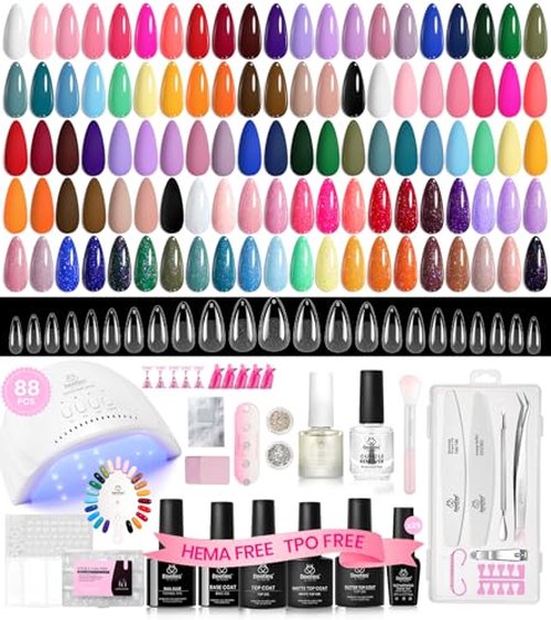 Beetles Gel Nail Polish Set – Opulent Glow Cat Eye Gel Polish, 20 Colors Red Orange Yellow Glitter Brown, Soak Off UV LED with Base Glossy Matte Top Coat for DIY Manicure Gift for Women