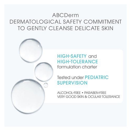 Bioderma ABCDerm H2O - Baby Skin Care - Micellar Cleansing Water for Babies and Kids, Blue, 33.8 Fl Oz